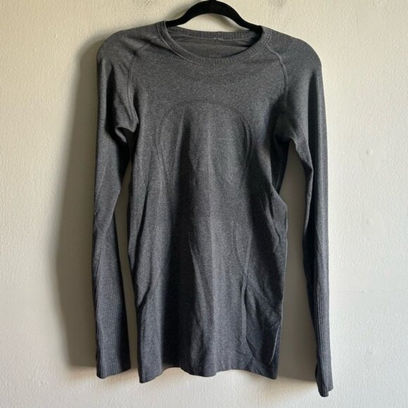 Lululemon Sz 6  Swiftly Tech Long Sleeve Grey Crew Shirt - Picture 2 of 9